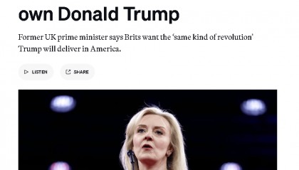美媒:英国任期最短首相特拉斯,成了特朗普“迷妹”